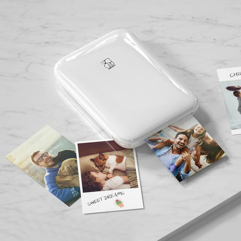 Pocket Photo Printer, Rechargeable BT Wireless Photo Printer for Ios & Android, Picture Printer, Portable Mini Photo Thermal Printing Machine for Home & Office