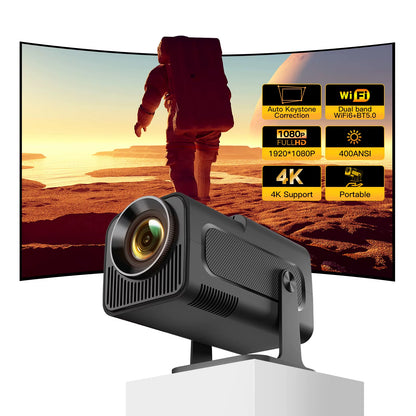 HY320 Projector 4K Portable Mini Projetor Native 1080P 400ANSI Dual Wifi6 BT5.0 Home Theater Video Projectors Upgrade Hy300