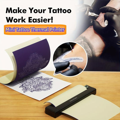 Tattoo Printer Stencil Machine.Tattoo Printers Portable.Printer Machine.Printer Portable.Printer Wireless.Printer Paper.Wireless Mini Tattoo Transfer Printer - No Ink Required.Easy to Use and Carry, Ideal for Tattoo Artists and Enthusiasts