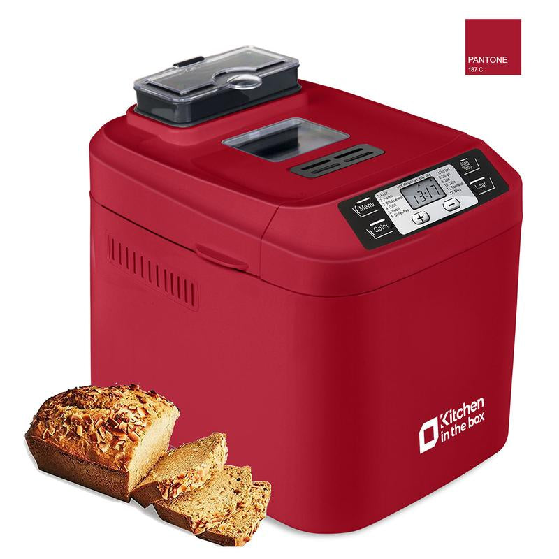 Automatic Bread Maker, up to 2LB, 12-In-1 Bread Machine with Auto Fruit Nut Dispenser, 13 H Timer, 1 H Keep Warm, Gluten-Free, 3 Crust Colors, White